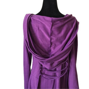 SERINITA plum coloured purple cloak cape style dress with corset closures. XXL